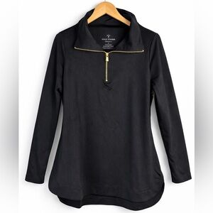 Dudley Stephens Alpine Pullover Black Gold Zip Performance Pullover Size M